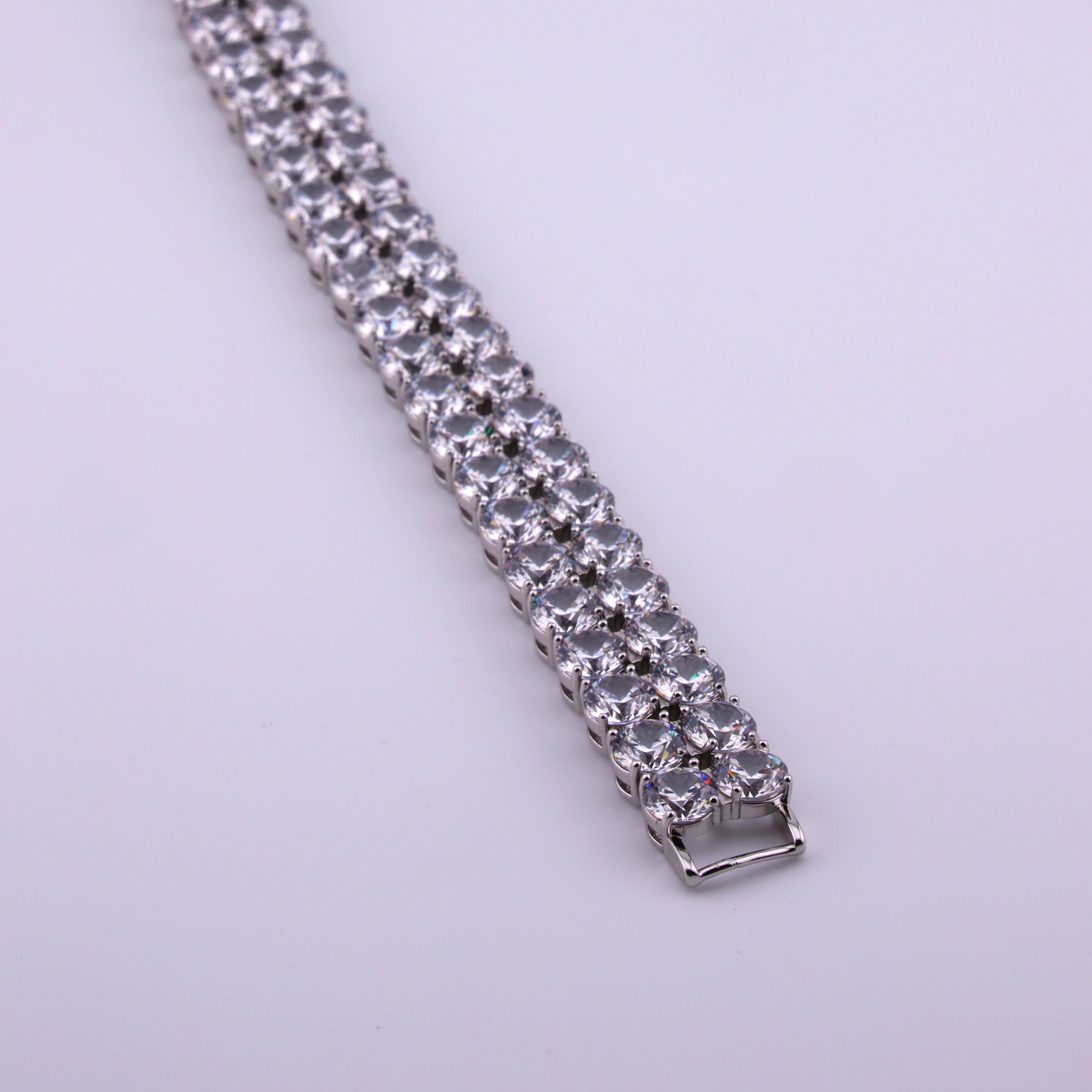 Celestial Twin Zirconia 18K Silver Plated Bracelet